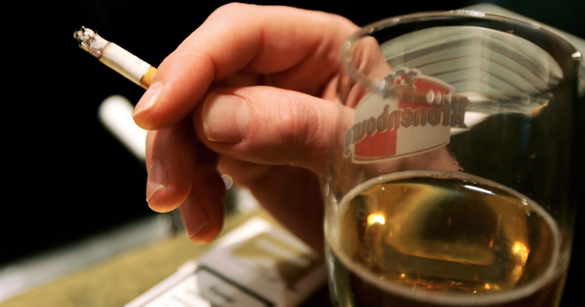 what is worse alcohol or cigarettes Men drink less when they pay more for cigarettes, study finds