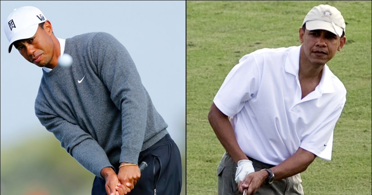 President Obama hits the links with Tiger Woods