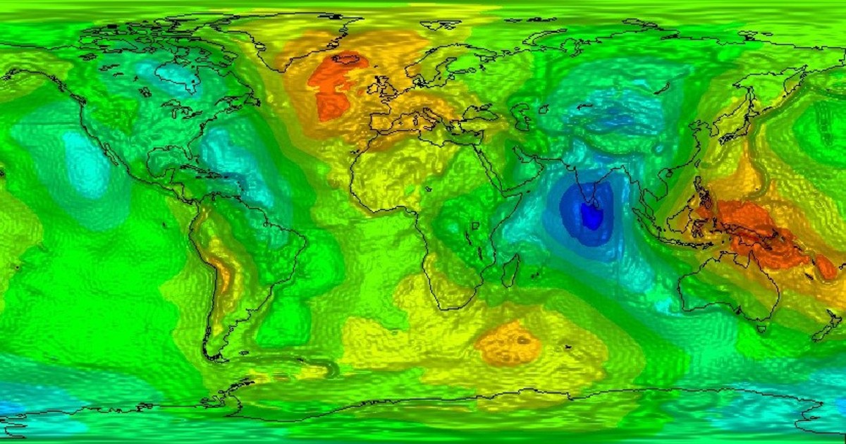 Карта гравитации земли