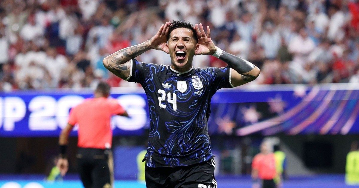 Enzo Fernández anota el empate para Argentina y Antonela Roccuzzo lo festeja en grande