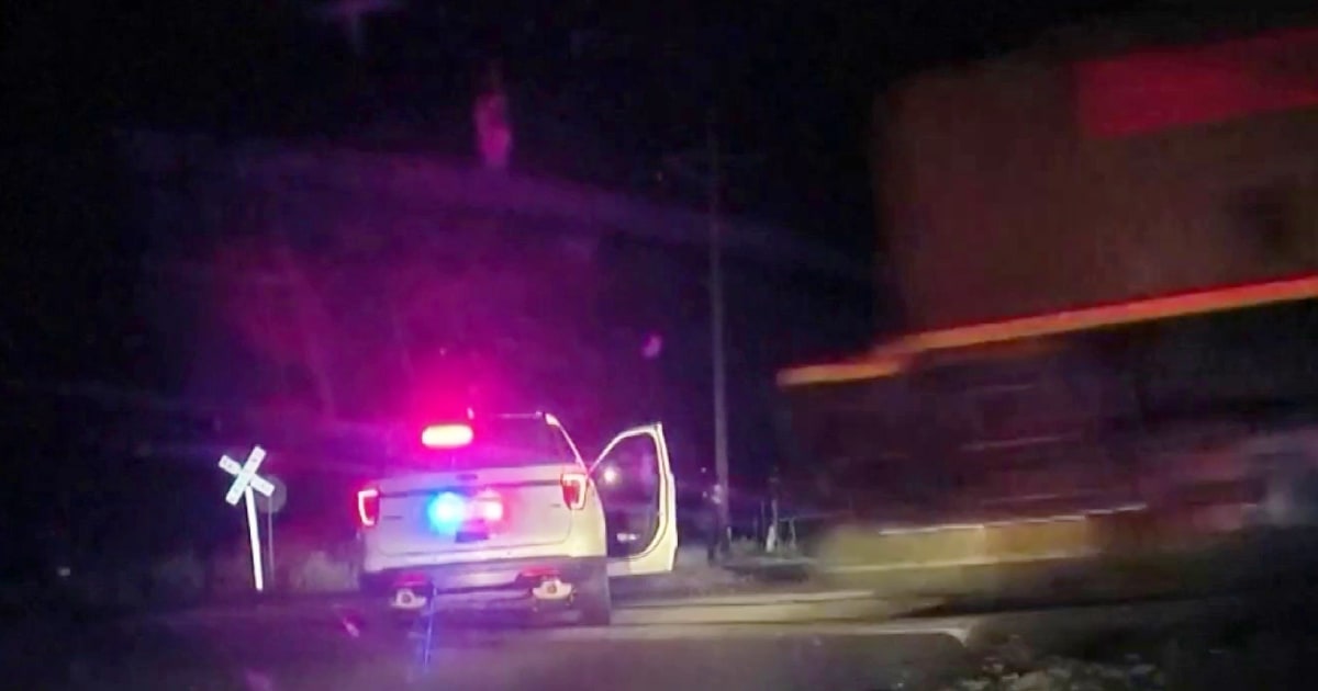 Un tren impacta una patrulla de la policía con una mujer detenida en su ...
