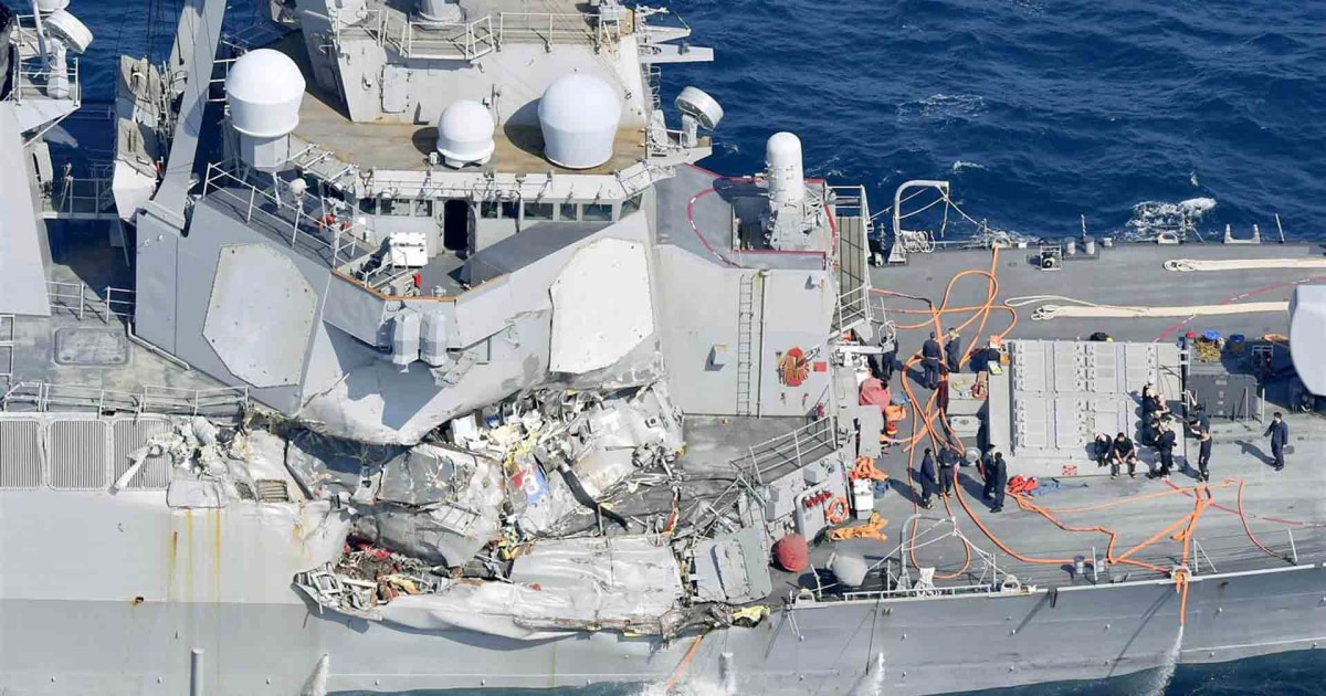 Siete marineros desaparecidos tras choque de buque de la Marina de EEUU ...