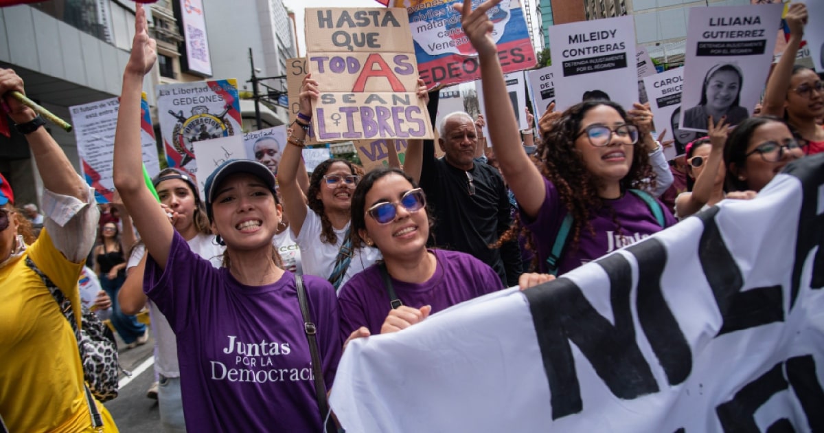 Activistas y familiares de presas políticas marchan en Caracas por el ...