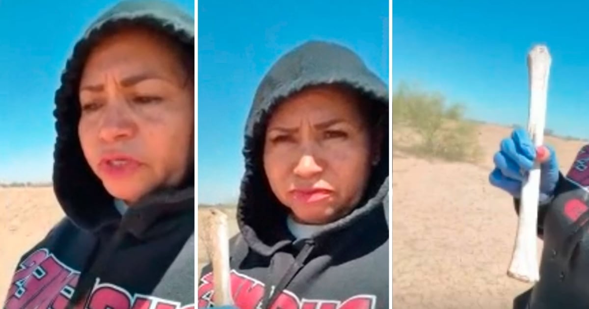Madre buscadora sostiene lo que cree son restos de su hijo que halló en ...