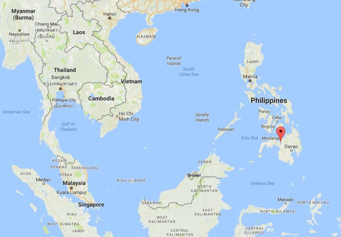 Филиппины расположение на карте мира