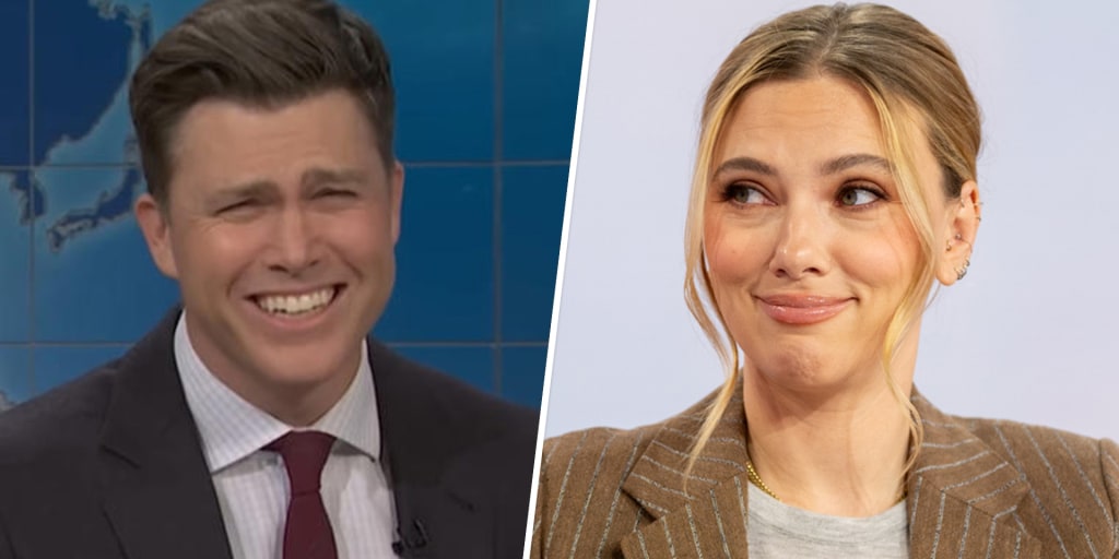 Scarlett Johansson reacts to Colin Jost-Michael Che 'SNL' joke swap