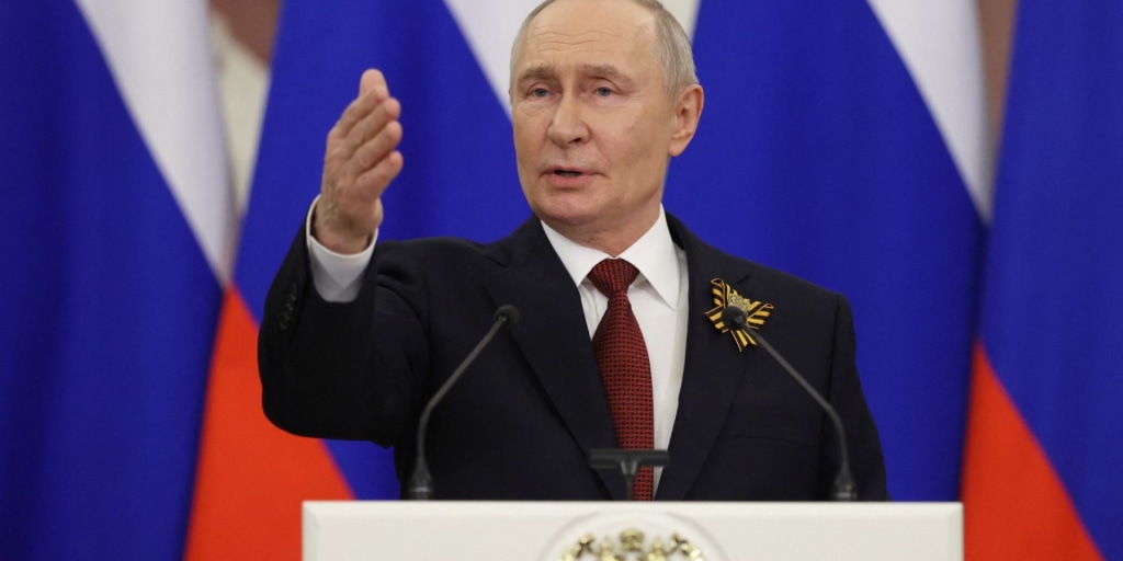 Putin calmly explaining his war is almost over, presumably because his favorite Western politicians are working hard to make sure Ukraine runs out of ammo first.