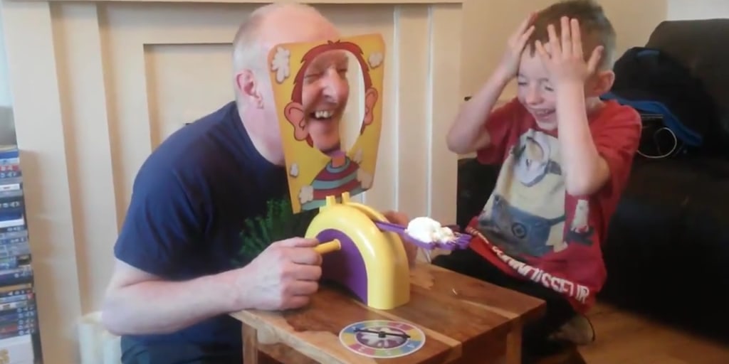 Pie Face for Family Game Night - Mom vs the Boys