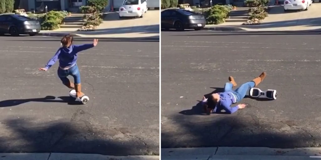 Hoverboard Fails People Are Falling Off Their Christmas Gifts Here we have a great example of why you shouldn't use a hoverboard while you're drunk. hoverboard fails people are falling
