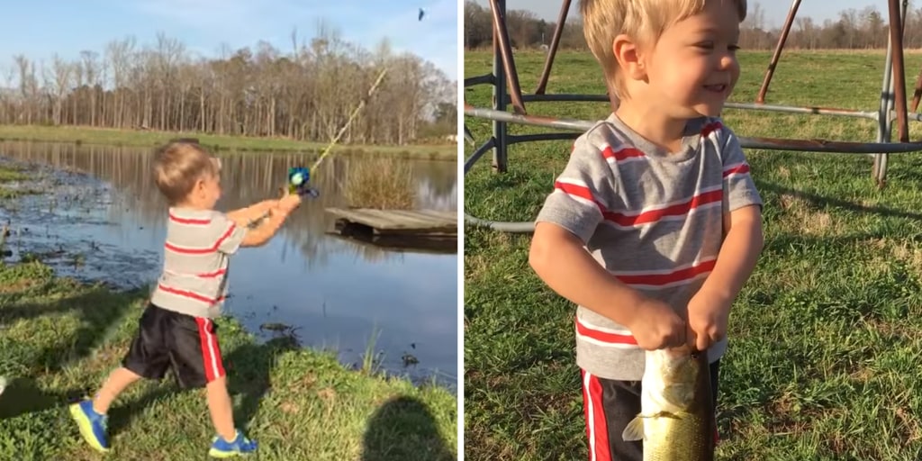 J.D. readies his fishing pole during Kid's Fishing - PICRYL