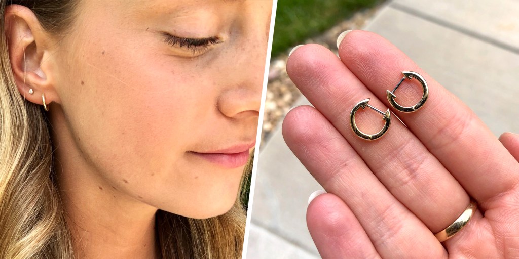 These Amazon hoop earrings are my go to accessory