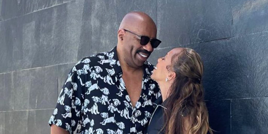 I'm with the Baddest Chick': Steve Harvey Praises Wife Marjorie Harvey in  New Holiday Photo