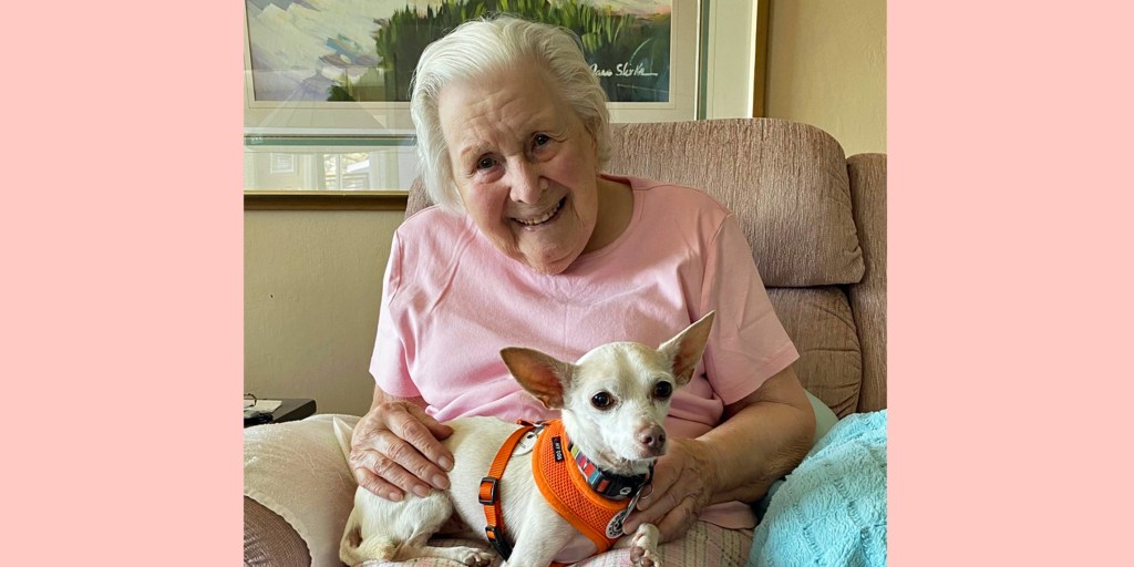 100-Year-Old Woman Adopts 11-Year-Old Senior Dog in Perfect Match