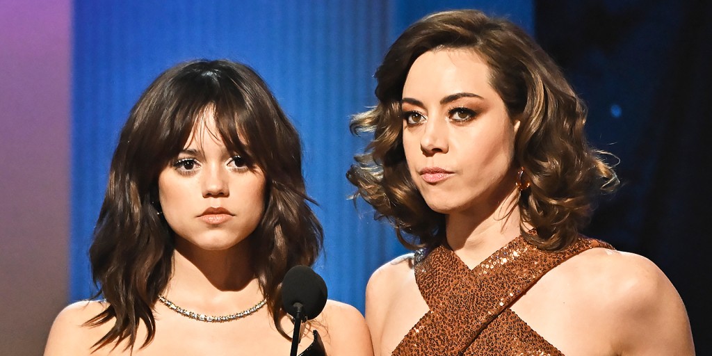 Viewers demand Aubrey Plaza star in Wednesday season two after SAG Awards  moment with Jenna Ortega