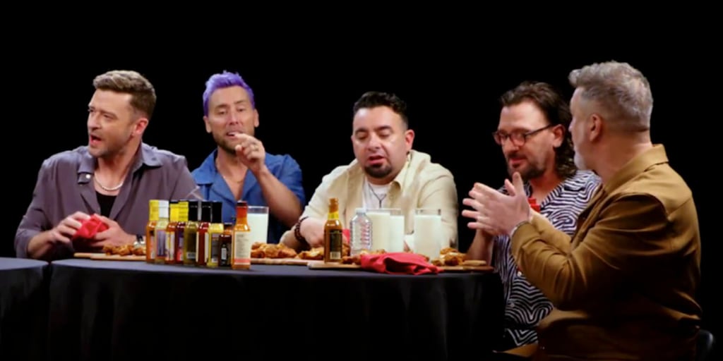 See 'NSync Sweat, Talk One Direction, 'It's Gonna Be May' on Hot Ones