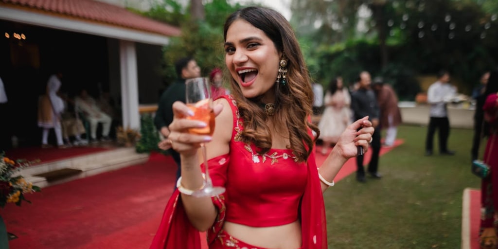 red dress makeup indian Open hairstyles indian wedding gown