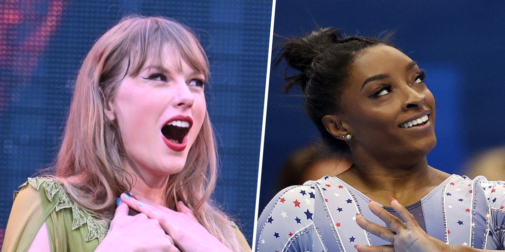 Simone Biles Reacts to Taylor Swift Praising Floor Routine Using Her Song:  EXCLUSIVE