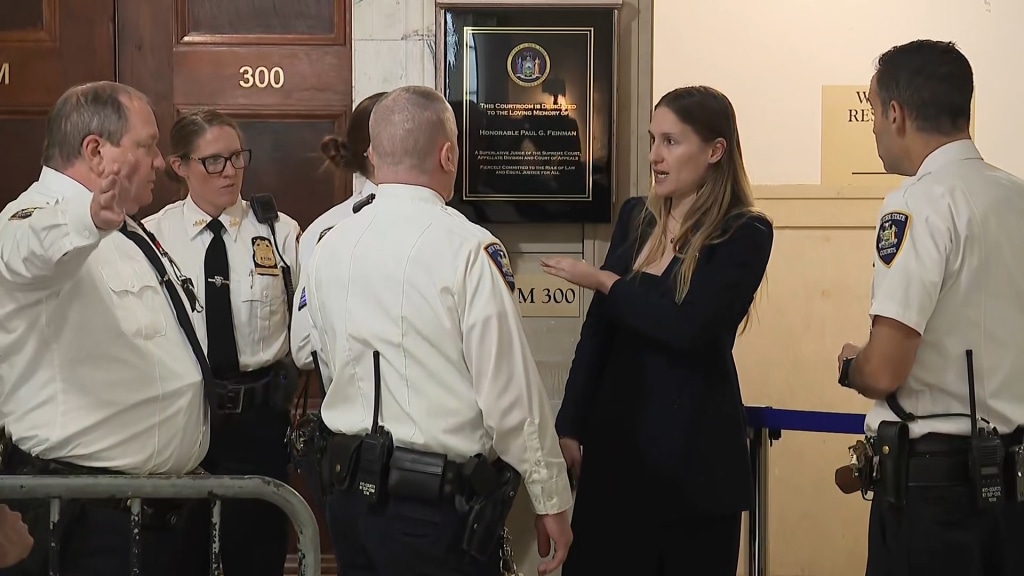 Woman escorted out after approaching Trump at New York trial