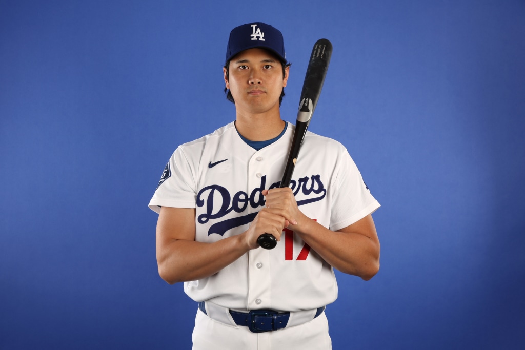 Los Angeles Dodgers star Shohei Ohtani in a team portrait before the 2026 season