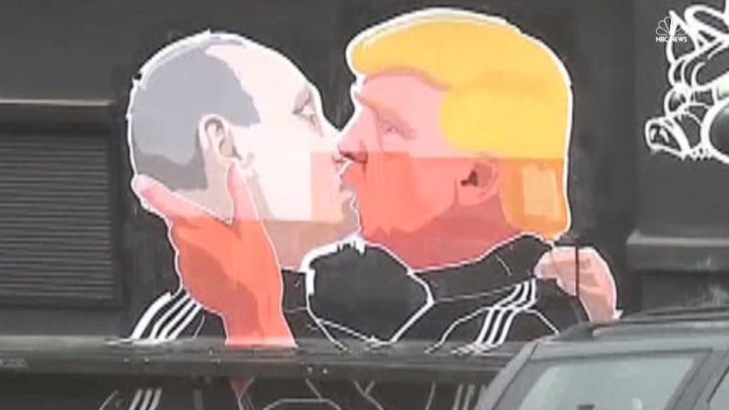 Trump Kissing Putin Mural Draws Eyeballs