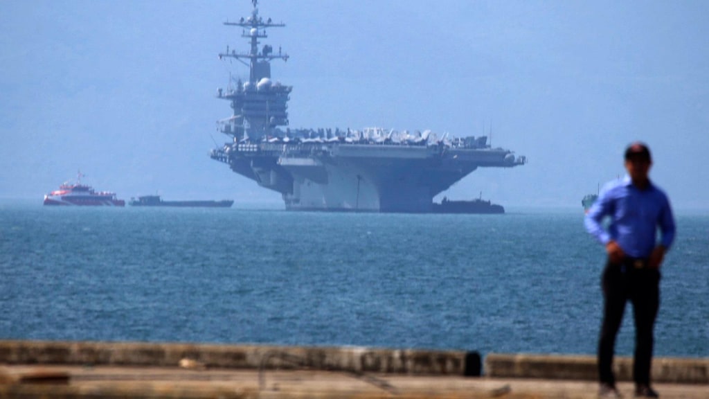 USS Carl Vinson docks in Danang, and becomes first U.S. Navy aircraft  carrier to visit Vietnam since war
