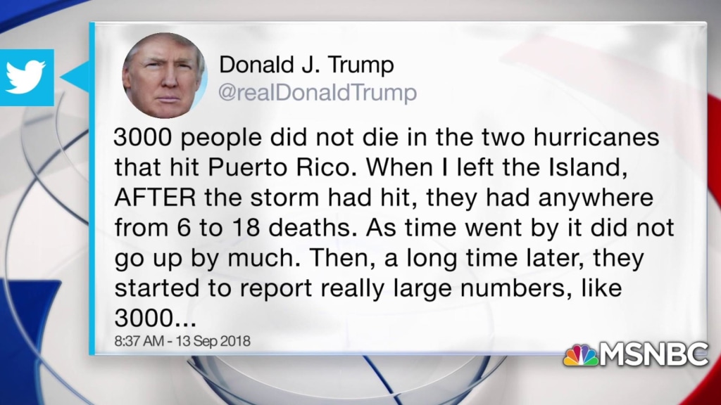 Trump Denies Nearly 3,000 Died In Puerto Rico As A Result Of Maria And Irma  : NPR