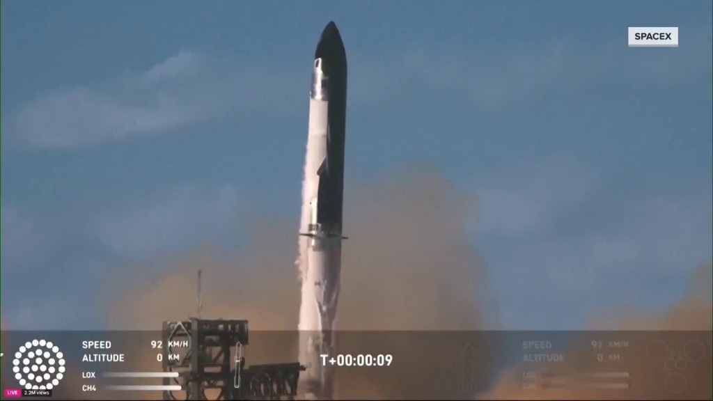 SpaceX's Starship breaks apart in the sky after test launch