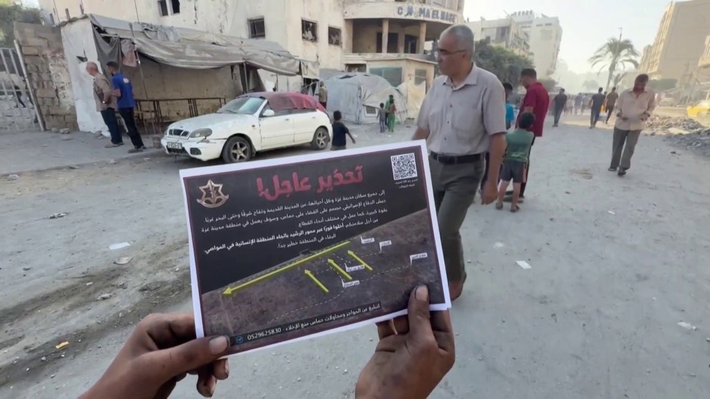 Israel Drops Leaflets Ordering Palestinians to Leave Gaza City