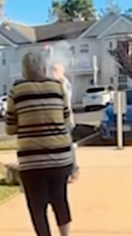 Video shows woman shoot neighbor with flare gun