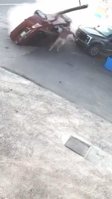 Man narrowly avoids being hit by speeding car
