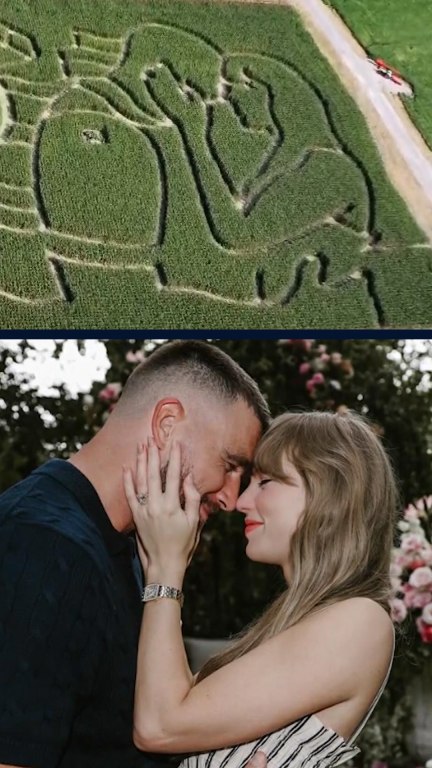 Corn maze celebrates Taylor and Travis' engagement