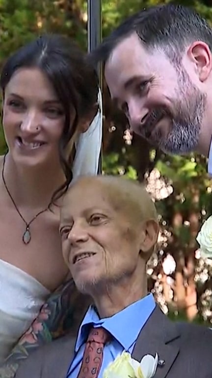 Impromptu wedding for bride's terminally ill father