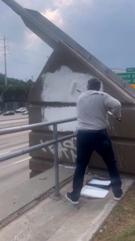 Sen. Ted Cruz paints over anti-Charlie Kirk graffiti