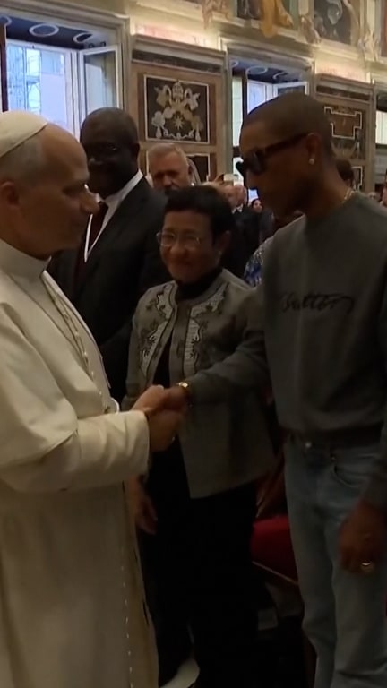 Pharrell Williams joins Pope Leo at Vatican peace event