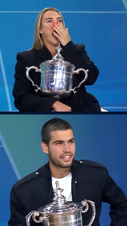 Sabalenka almost calls Alcaraz his rival's name