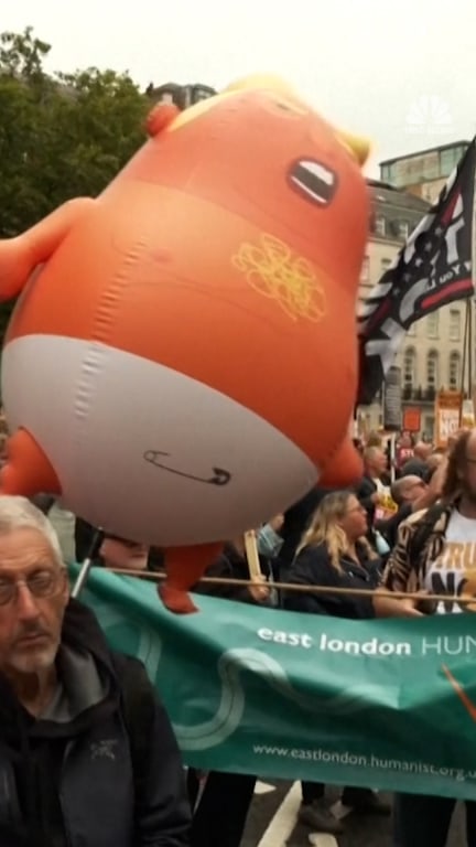 Anti-Trump protesters march against state visit
