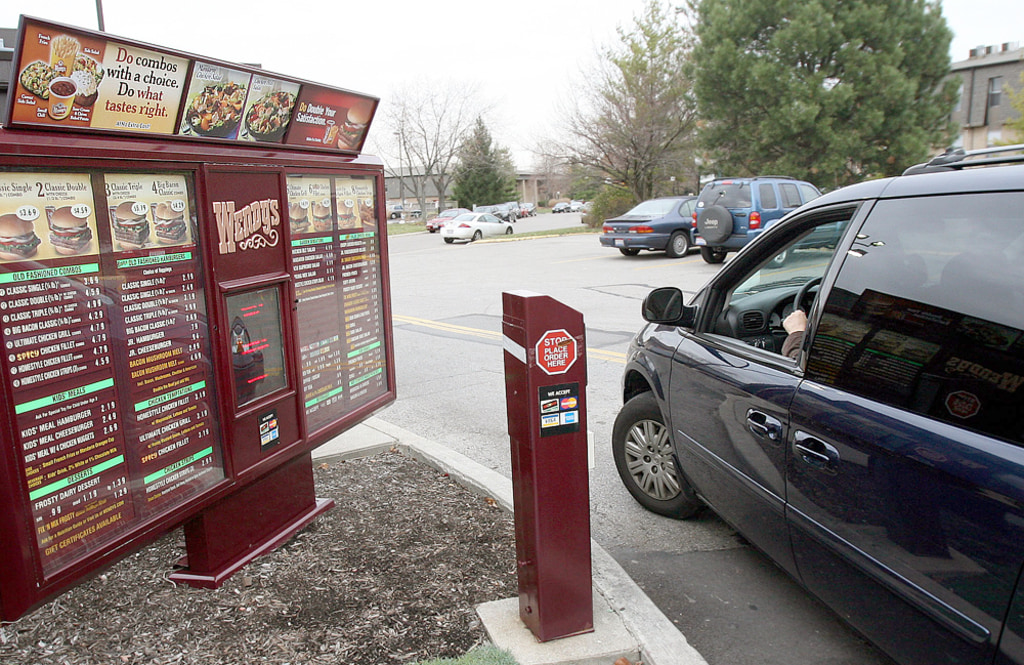 Wendy's drive thru shop menu