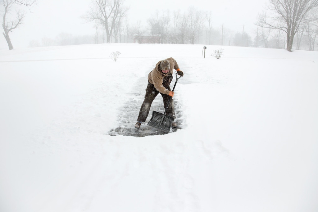 Across the snow