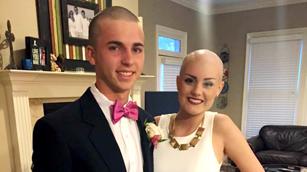 Valiant teen shaves head to support homecoming date with cancer