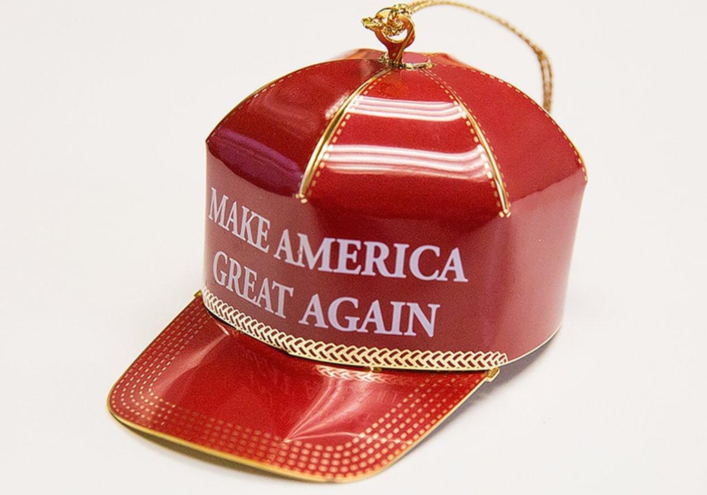 Trump hat ornament top