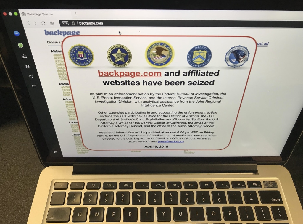 Federal authorities seize classified advertising site Backpage.