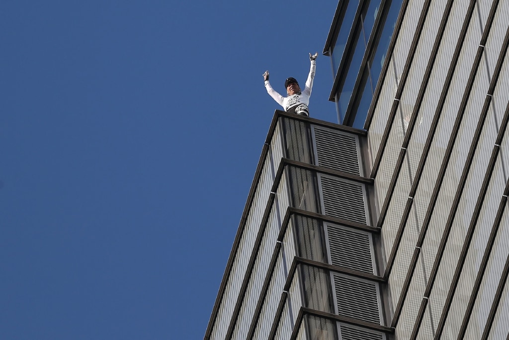 Human Spider Alain Robert Arrested After Climbing Heron Tower In London