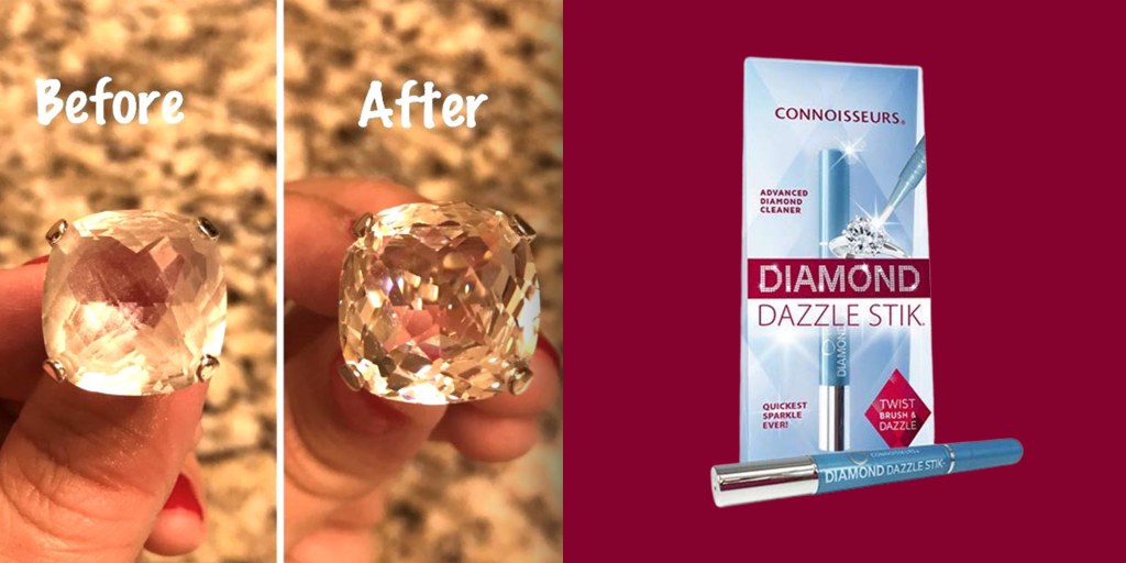 Connoisseurs Jewellery Cleaner Diamond Dazzle Stik | Cleaner for Jewellery  Sparkle & Shine | Brush Tip & Compact for Diamonds & Precious Stones