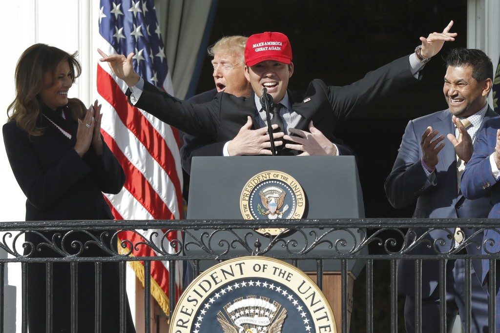 Kurt Suzuki and Donald Trump share a titantic moment - Los Angeles Times