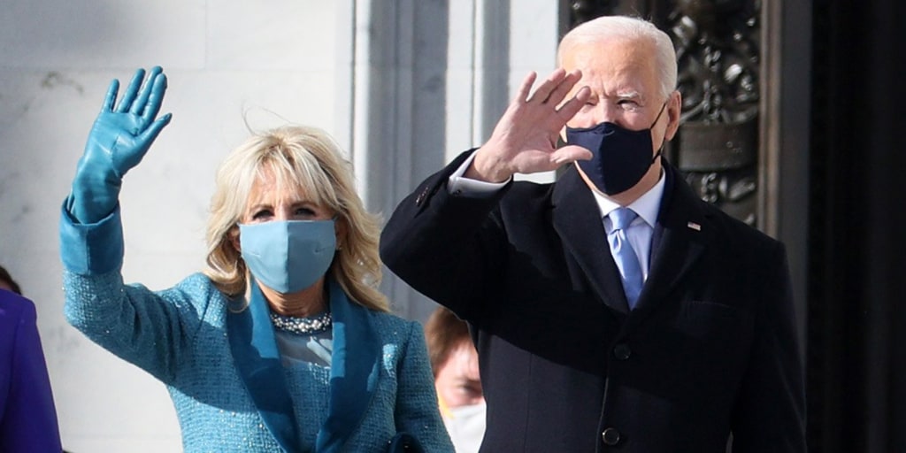 Jill Biden's Inauguration Day outfit is an ocean blue coat and dress ...