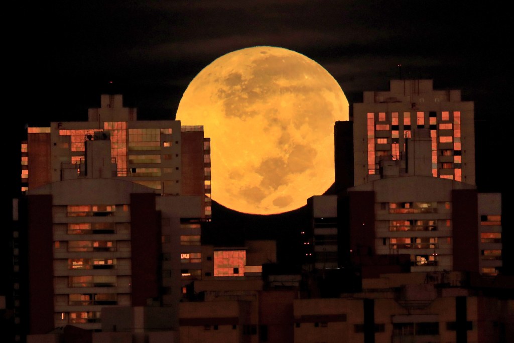 Как выглядит самая большая луна Photos: A super flower blood moon blossoms over Earth