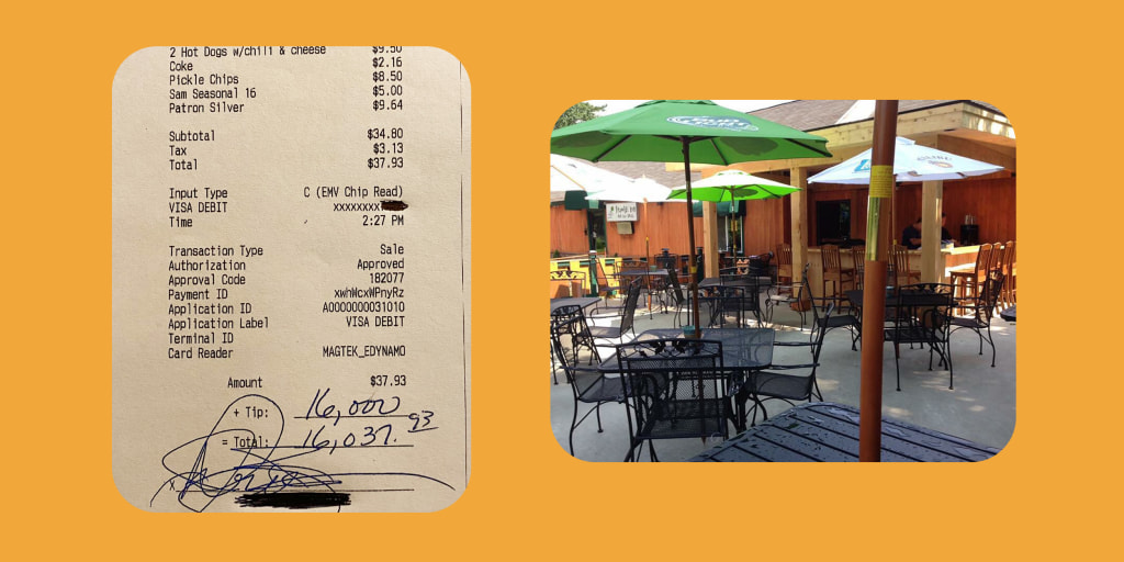 Anonymous diner at Legends Sports Bar & Grill picks up all the open tabs,  leaves $1,000 tip
