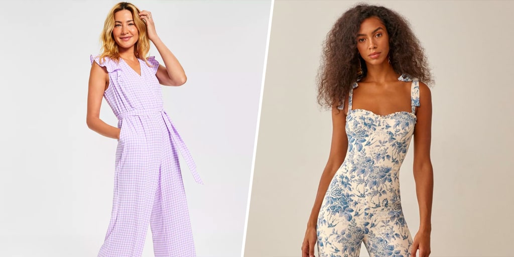 Emerson gingham ruffle on sale jumpsuit