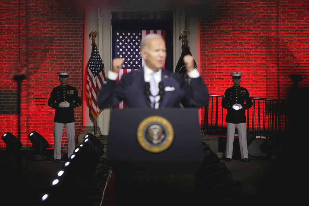 Opinion The real meaning of the Marines flanking Biden during his speech.
