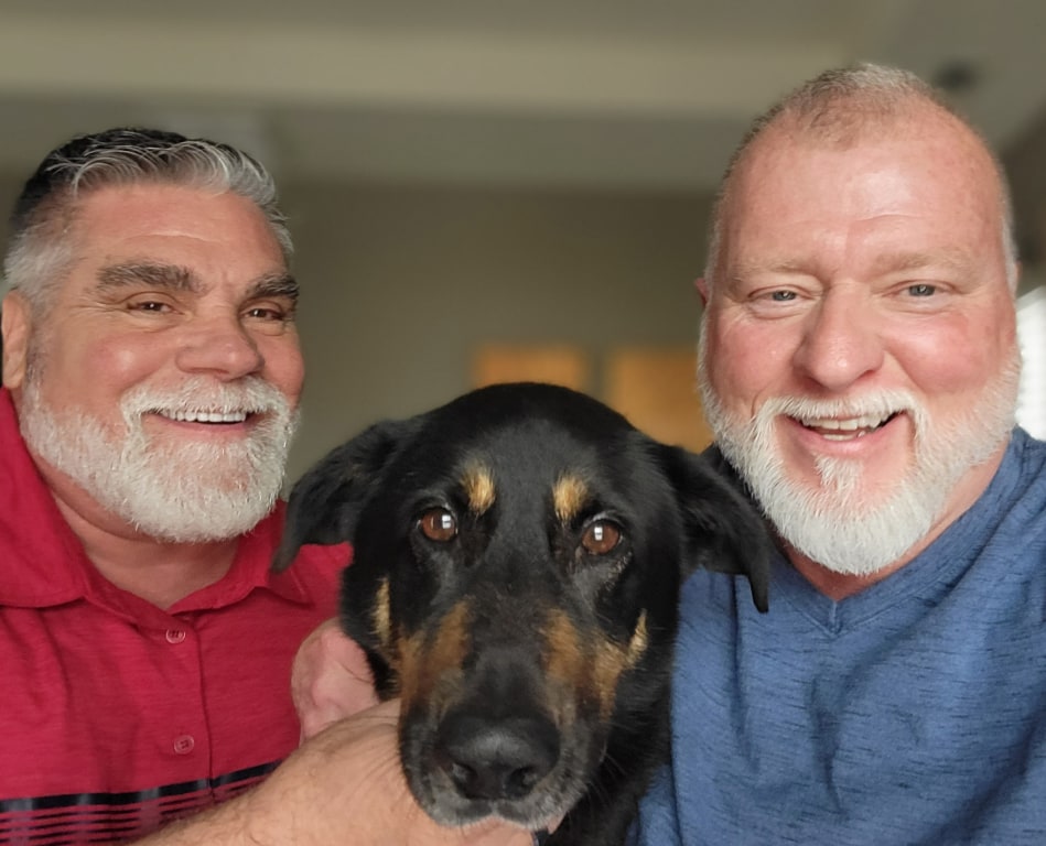 Bibe Giral Animal Sex - Dog abandoned for being 'gay' is adopted by same-sex couple